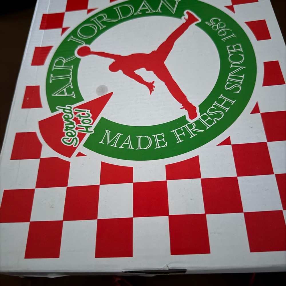 Jordan Sneakers with Red and White Checkered Design